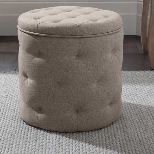 Harfoot Upholstered Storage Footstool - Natural Mink