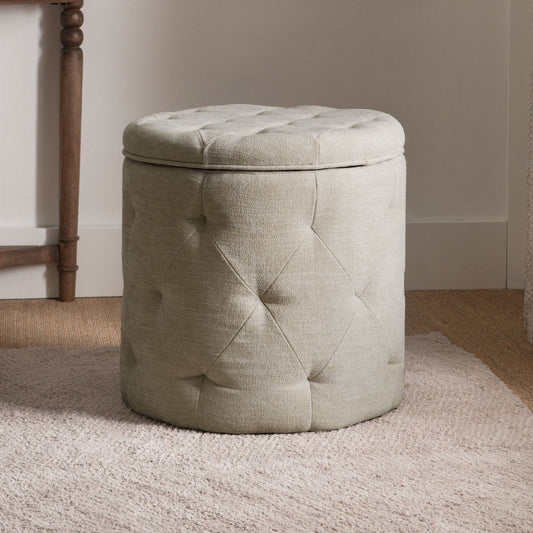 Harfoot Upholstered Storage Footstool - Light Natural