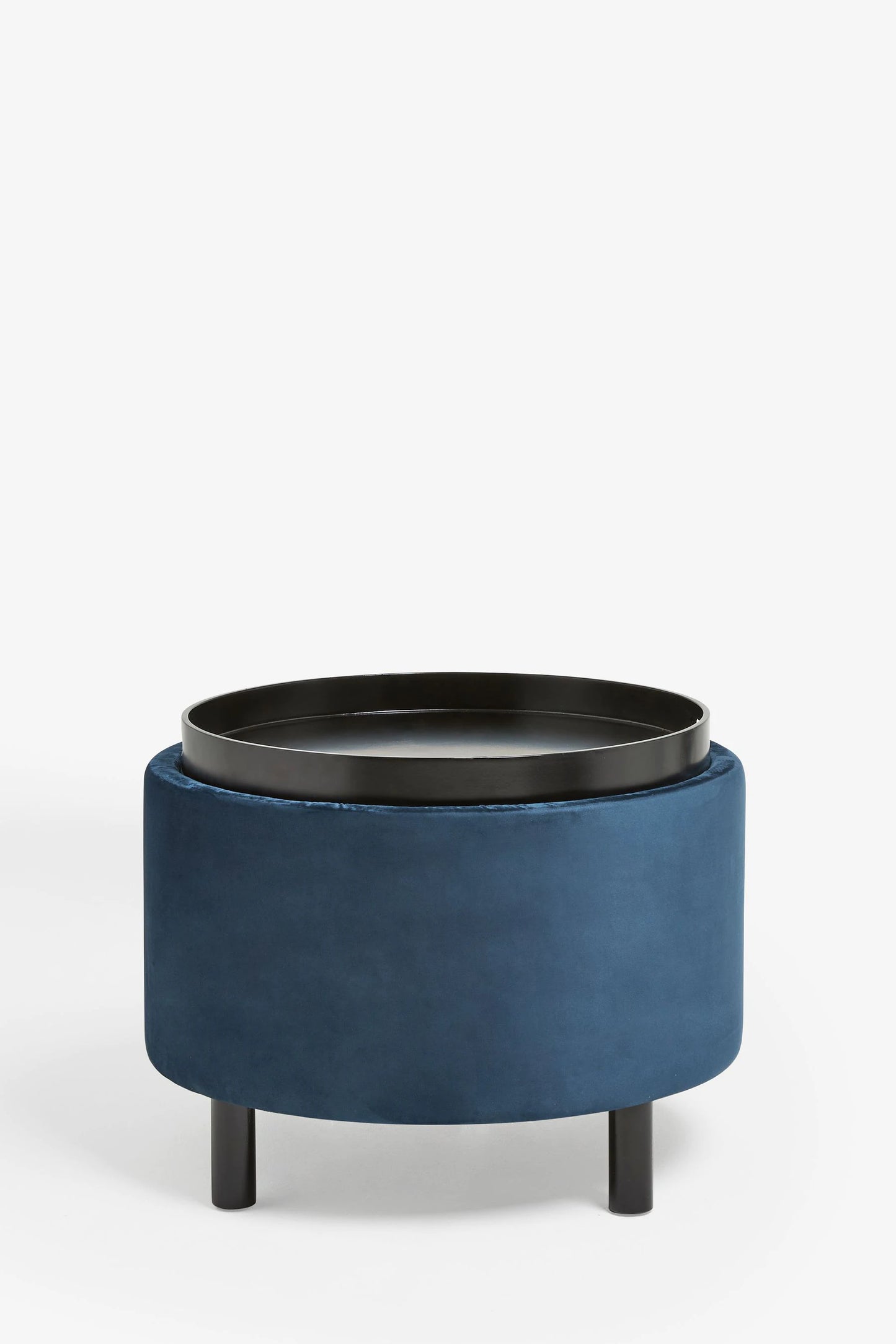 Ashtin Storage Footstool - Velvet Dark Navy Blue