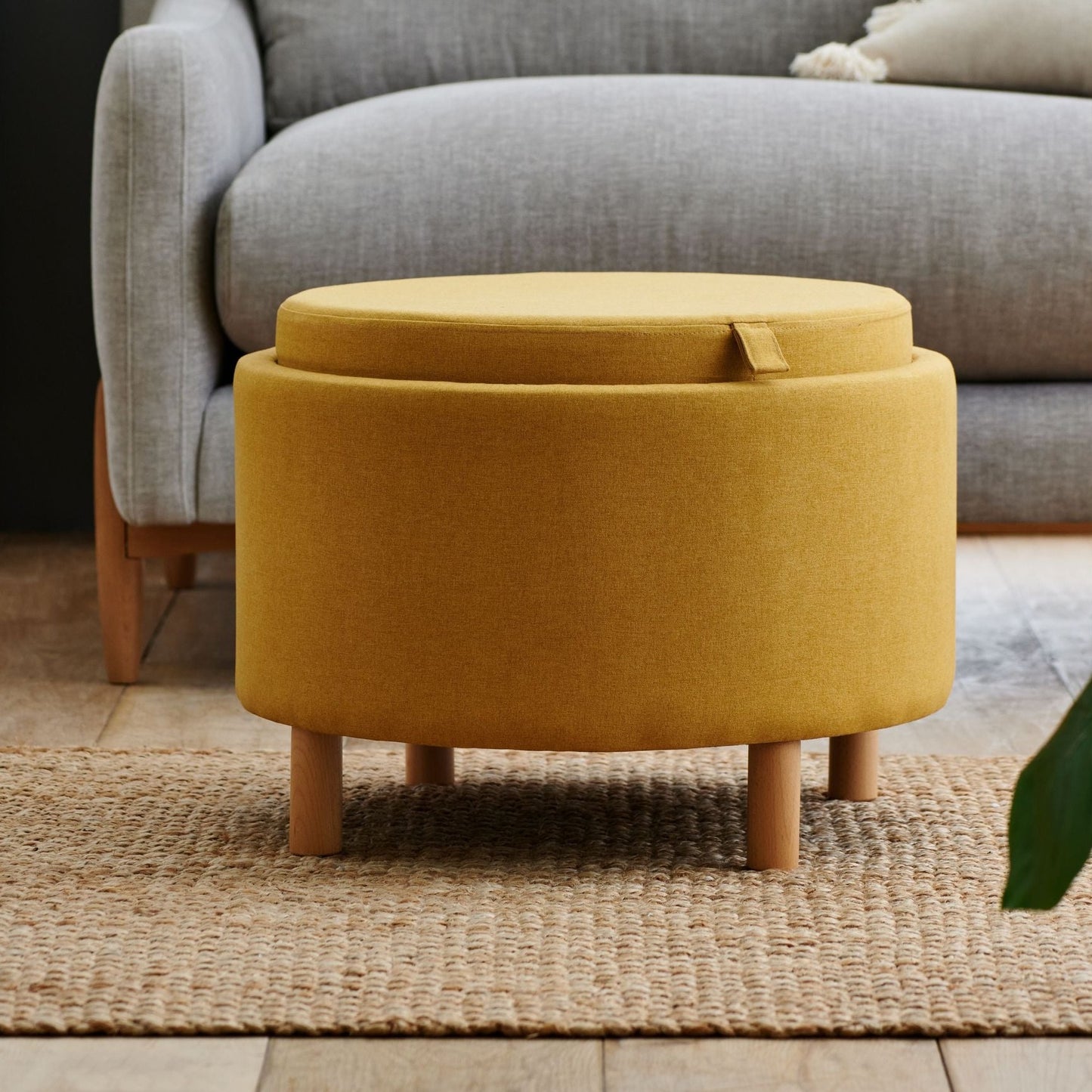 Ashtin Storage Footstool - Marl Ochre Yellow