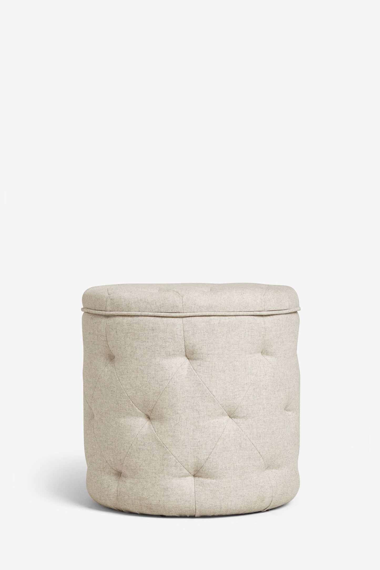 Harfoot Upholstered Storage Footstool - Wool Blend Natural Stone