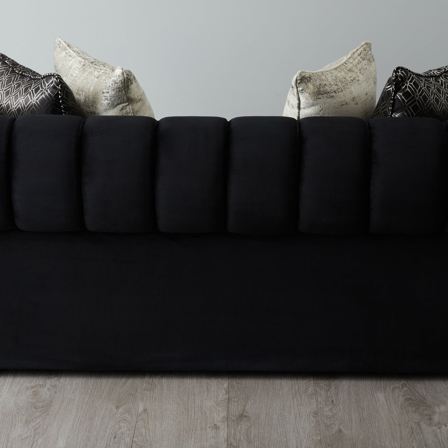 Leela Black Velvet 2-Seater Sofa