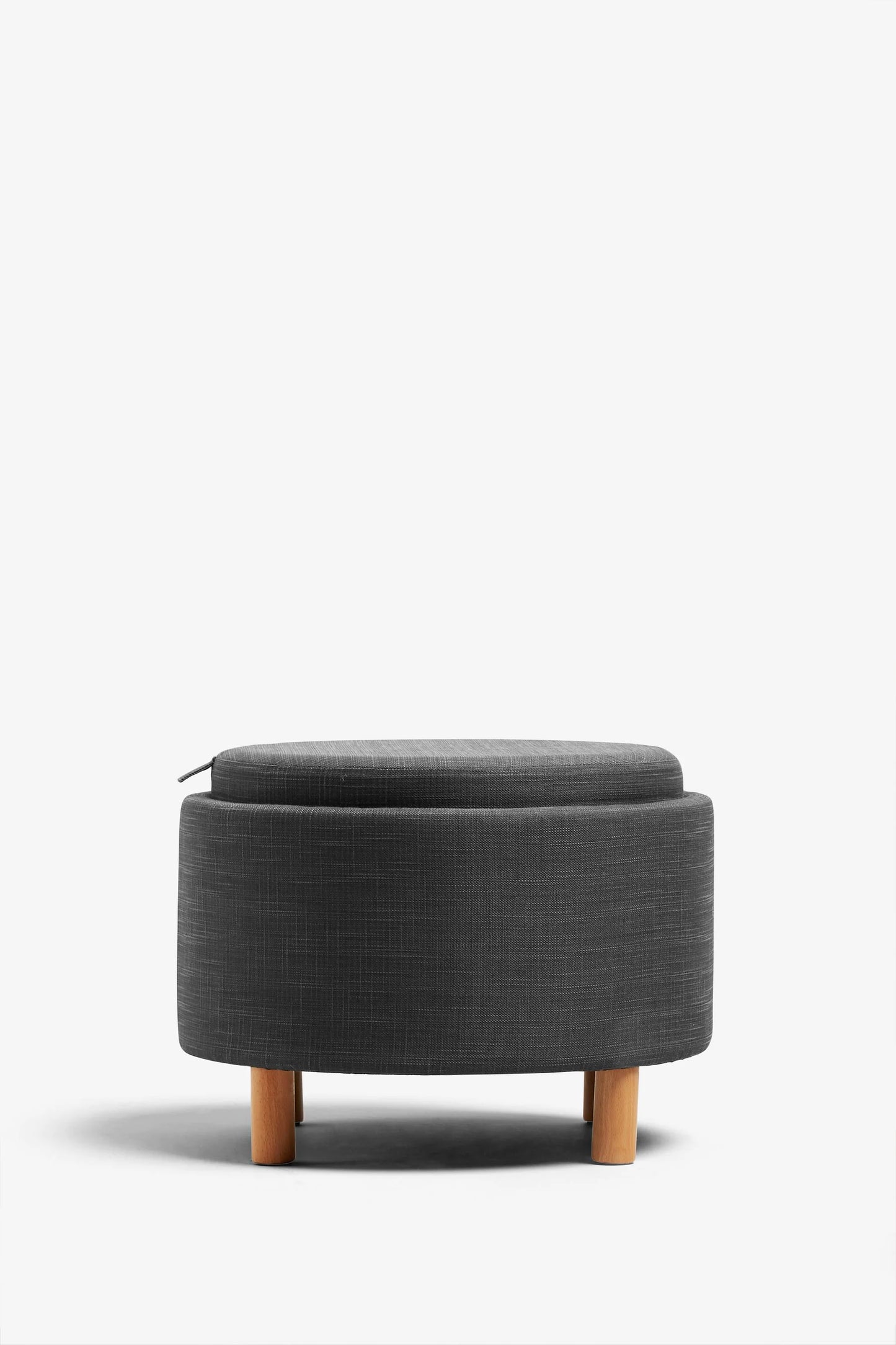 Ashtin Storage Footstool - Texture Charcoal Grey