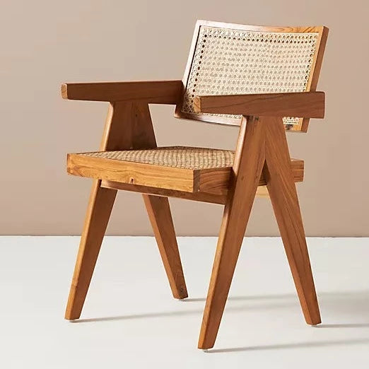 Ashtin Teak Wood Rattan Chair - Set of 2