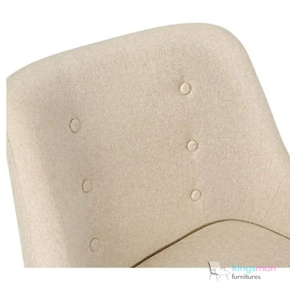 Acme Armchair - Contemporary Jute Fabric Chair with Solid Ash Wood Legs, 14cm Cushioned Seat, and Anti-Slip Protectors Kingsman Furnitures