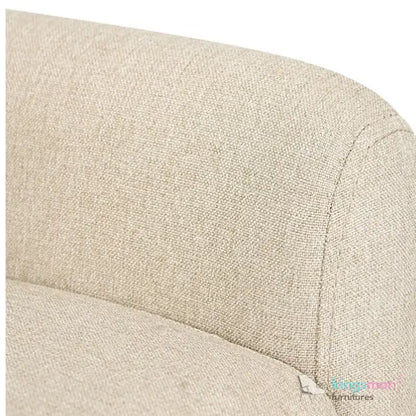 Acme Armchair - Contemporary Jute Fabric Chair with Solid Ash Wood Legs, 14cm Cushioned Seat, and Anti-Slip Protectors Kingsman Furnitures