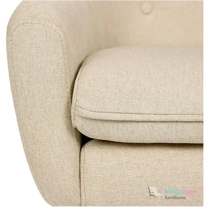 Acme Armchair - Contemporary Jute Fabric Chair with Solid Ash Wood Legs, 14cm Cushioned Seat, and Anti-Slip Protectors Kingsman Furnitures