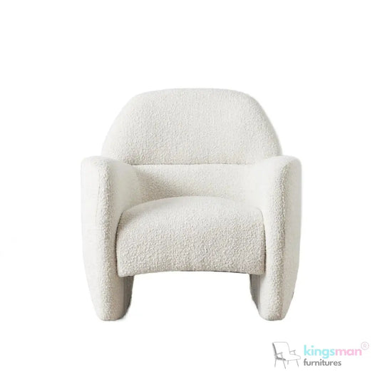 Alfa Cream Bouclé Accent Chair – Modern Design with Lumbar Cut-Out and Floating Seat Kingsman Furnitures