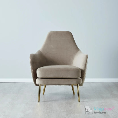 Anaya Cream Bouclé Armchair – Modern Luxury with Stainless Steel Legs and Elegant Design Kingsman Furnitures