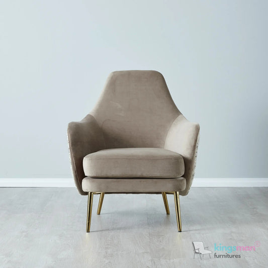 Anaya Cream Bouclé Armchair – Modern Luxury with Stainless Steel Legs and Elegant Design Kingsman Furnitures