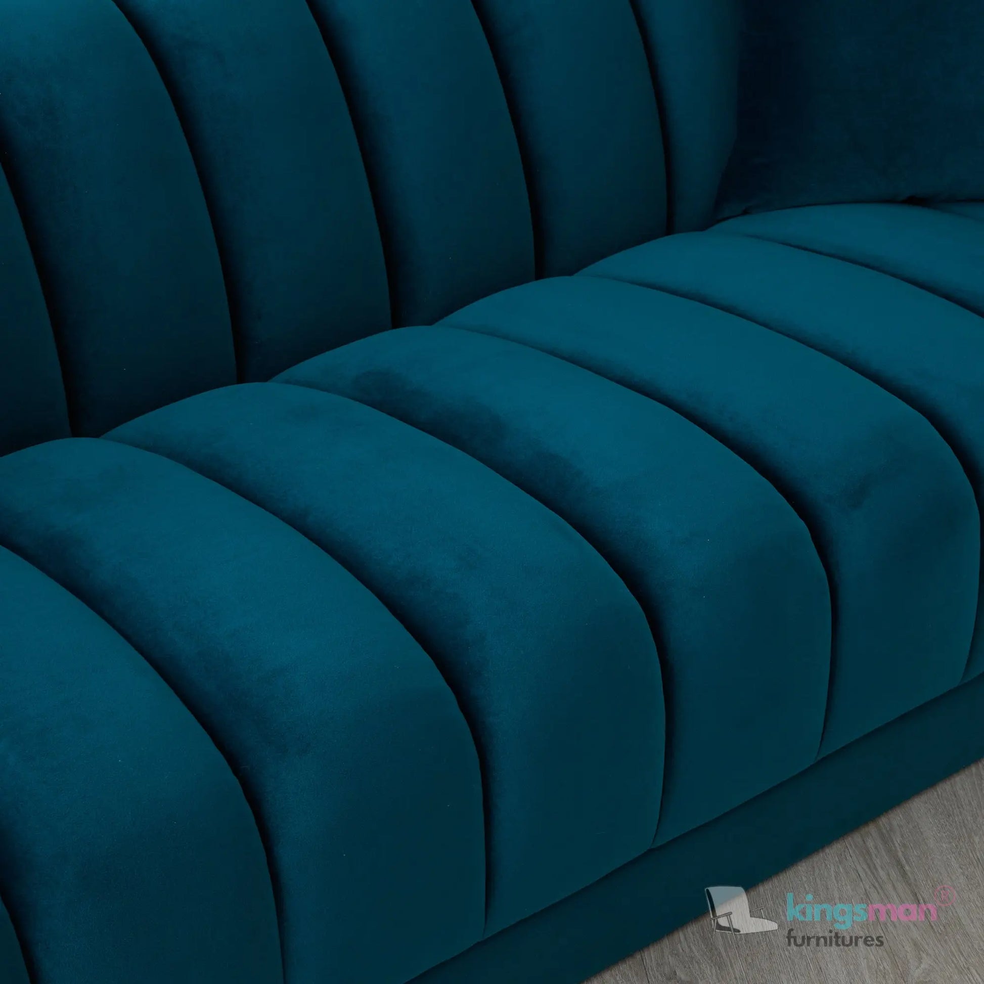 Fransesca Modern Velvet Sofa - Luxurious Azure Blue 2 & 3 Seater with Solid Wood Frame Kingsman Furnitures