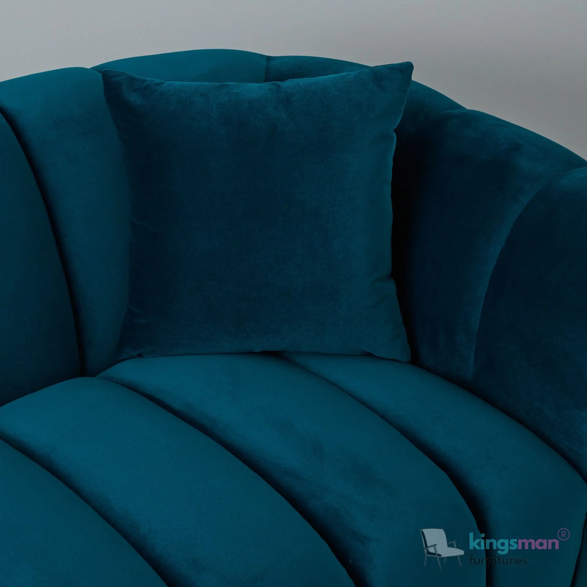 Fransesca Modern Velvet Sofa - Luxurious Azure Blue 2 & 3 Seater with Solid Wood Frame Kingsman Furnitures
