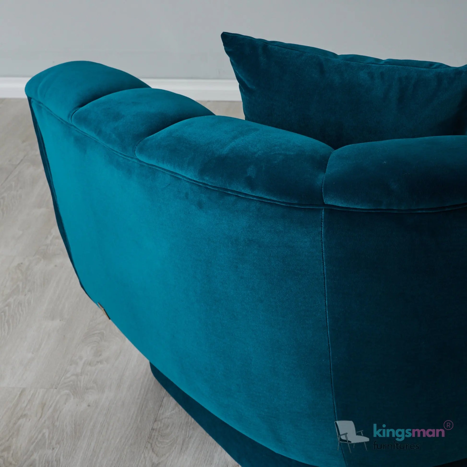Fransesca Modern Velvet Sofa - Luxurious Azure Blue 2 & 3 Seater with Solid Wood Frame Kingsman Furnitures