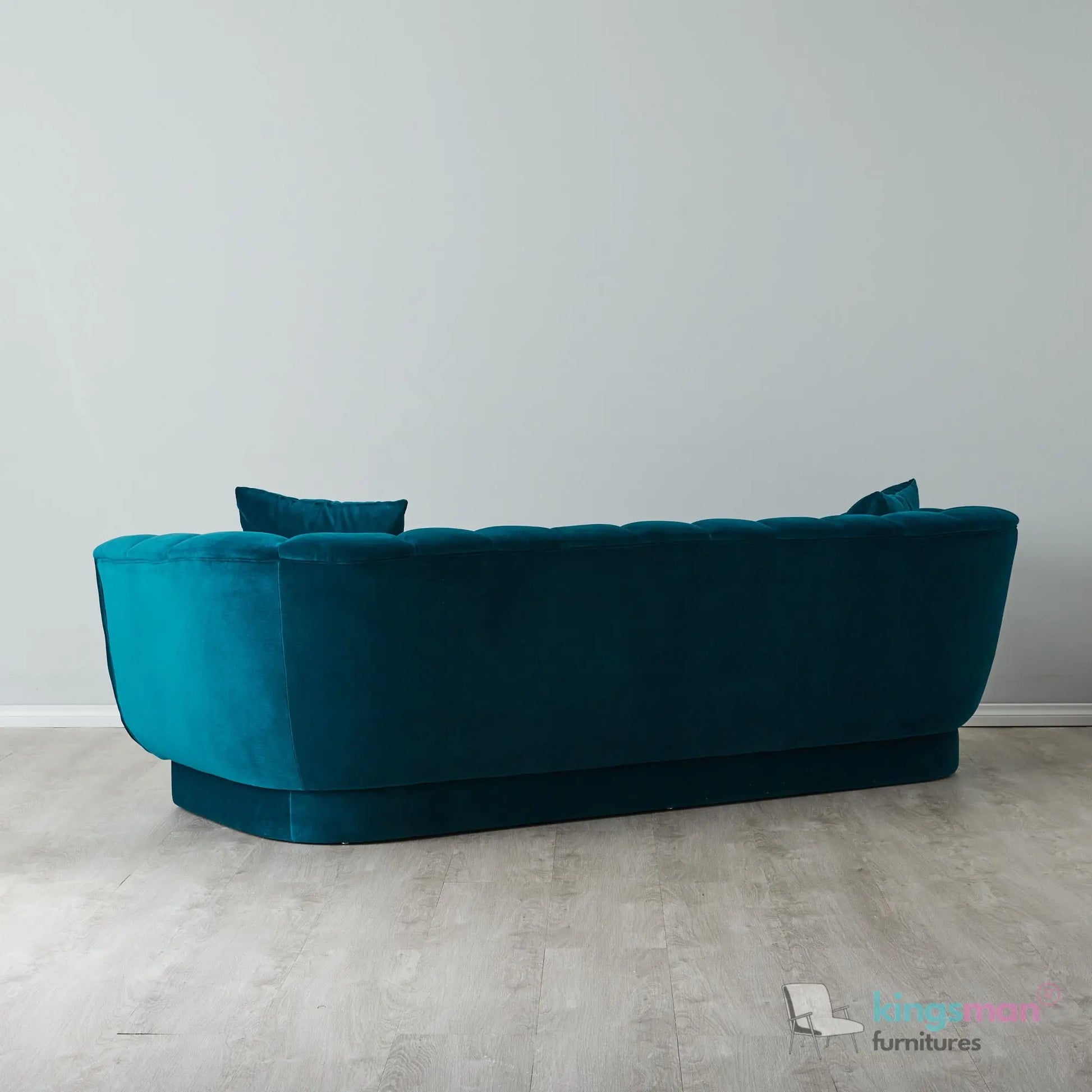 Fransesca Modern Velvet Sofa - Luxurious Azure Blue 2 & 3 Seater with Solid Wood Frame Kingsman Furnitures