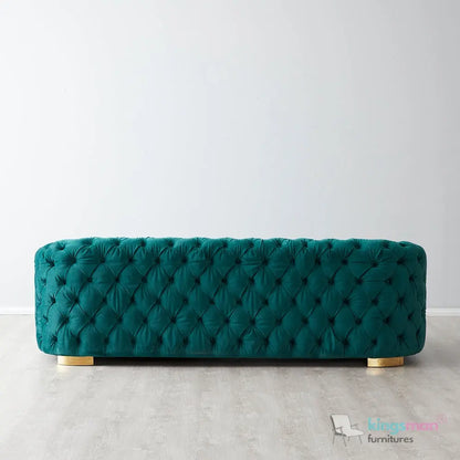 Kate Emerald Green Velvet Chesterfield Sofa – Luxurious Hand-Tufted Design with Brass Golden Legs Kingsman Furnitures