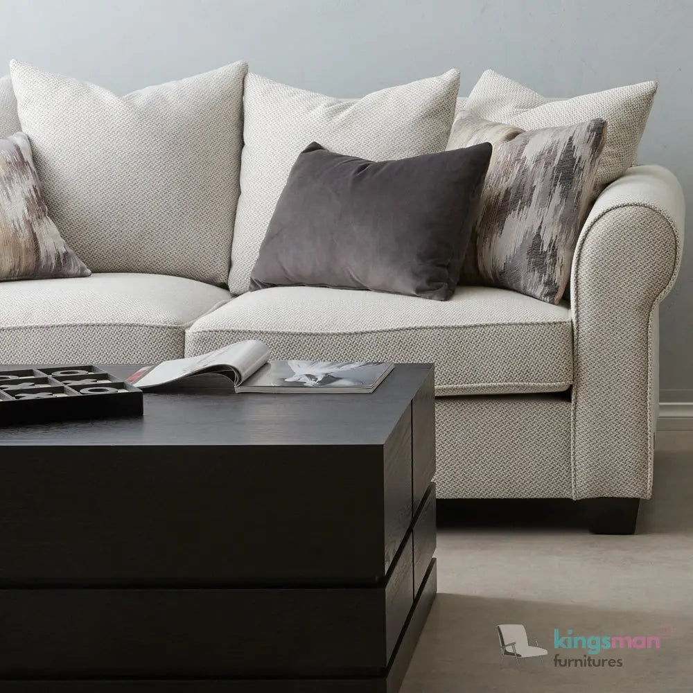 Livia 3-Seater Sofa - Classic Lawson Design in Ash Grey Fabric with Rolled Arms Kingsman Furnitures