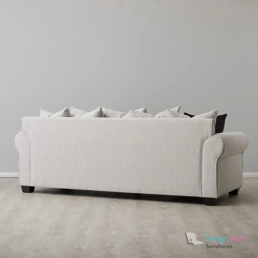 Livia 3-Seater Sofa - Classic Lawson Design in Ash Grey Fabric with Rolled Arms Kingsman Furnitures