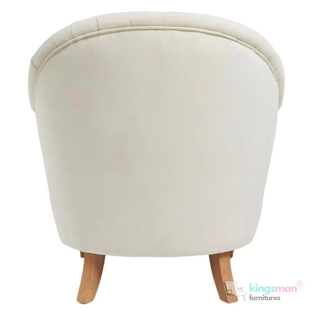 Loriel Ashley Chair - Velvet Loriel Accent Chair - Classic Buttoned Back Chair with Teak Wood Legs | Elegant Upholstered Living Room Furniture Kingsman Furnitures