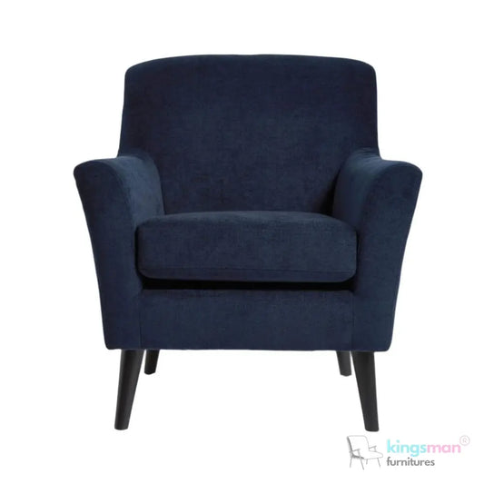 Malta Accent Chair - Compact Armchair with Splayed Arms and Teak Wood Legs | Customisable Fabric Options Kingsman Furnitures