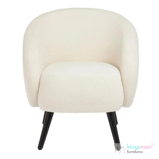Mylo Accent Chair - Curved Design with Teak Wood Legs Kingsman Furnitures