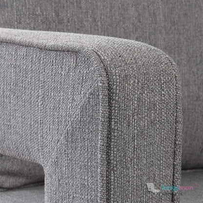 Nixon Swivel Chair - Grey Textured Fabric with Weathered Hardwood Base Kingsman Furnitures