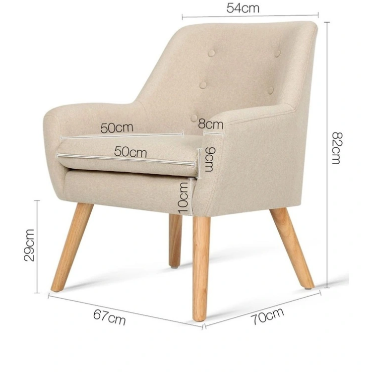 Acme Beige Modern Arm Chair