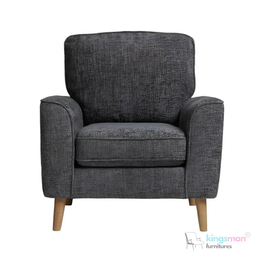 Stanley Accent Chair - Soft-Sit Turnable Cushion Chair with Teak Wood Frame | Family Lounging Chair Kingsman Furnitures