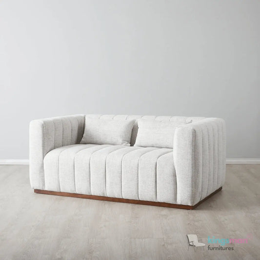 Storme 2-Seater Sofa - Grey Textured Fabric with Classic Tuxedo Design Kingsman Furnitures