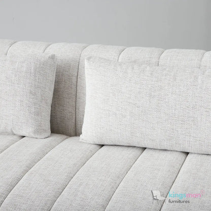 Storme 3-Seater Sofa - Grey Textured Fabric with Classic Tuxedo Design Kingsman Furnitures