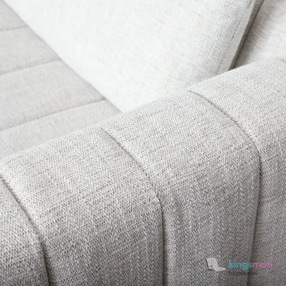 Storme 3-Seater Sofa - Grey Textured Fabric with Classic Tuxedo Design Kingsman Furnitures