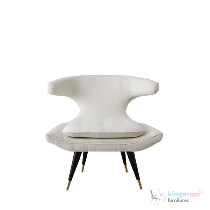 Tarrington Woven Fabric Chair – Modern Art Deco Design with Teak Wood Legs Kingsman Furnitures