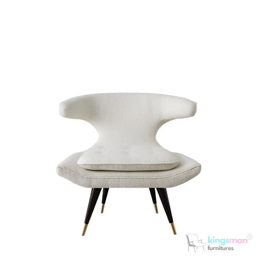 Tarrington Woven Fabric Chair – Modern Art Deco Design with Teak Wood Legs Kingsman Furnitures