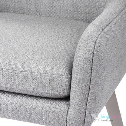 Twisted Modern Swivel Dining Chair - Grey Upholstered with Brushed Stainless Steel Base Kingsman Furnitures