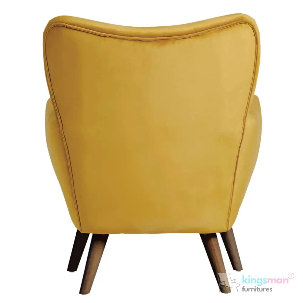 "Wills Winged Accent Chair - High Backrest with Teak Wood Legs and Multiple Fabric Options Kingsman Furnitures