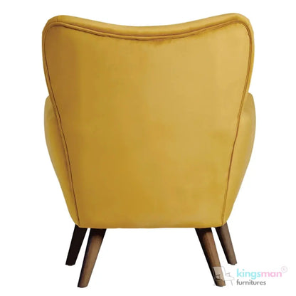 "Wills Winged Accent Chair - High Backrest with Teak Wood Legs and Multiple Fabric Options Kingsman Furnitures