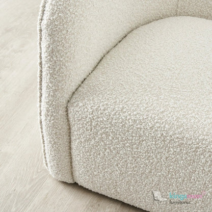 Andy Cream Bouclé Arm Chair – Contemporary Modern Design with Solid Wood Frame and Webbing Suspension - Kingsman Furnitures