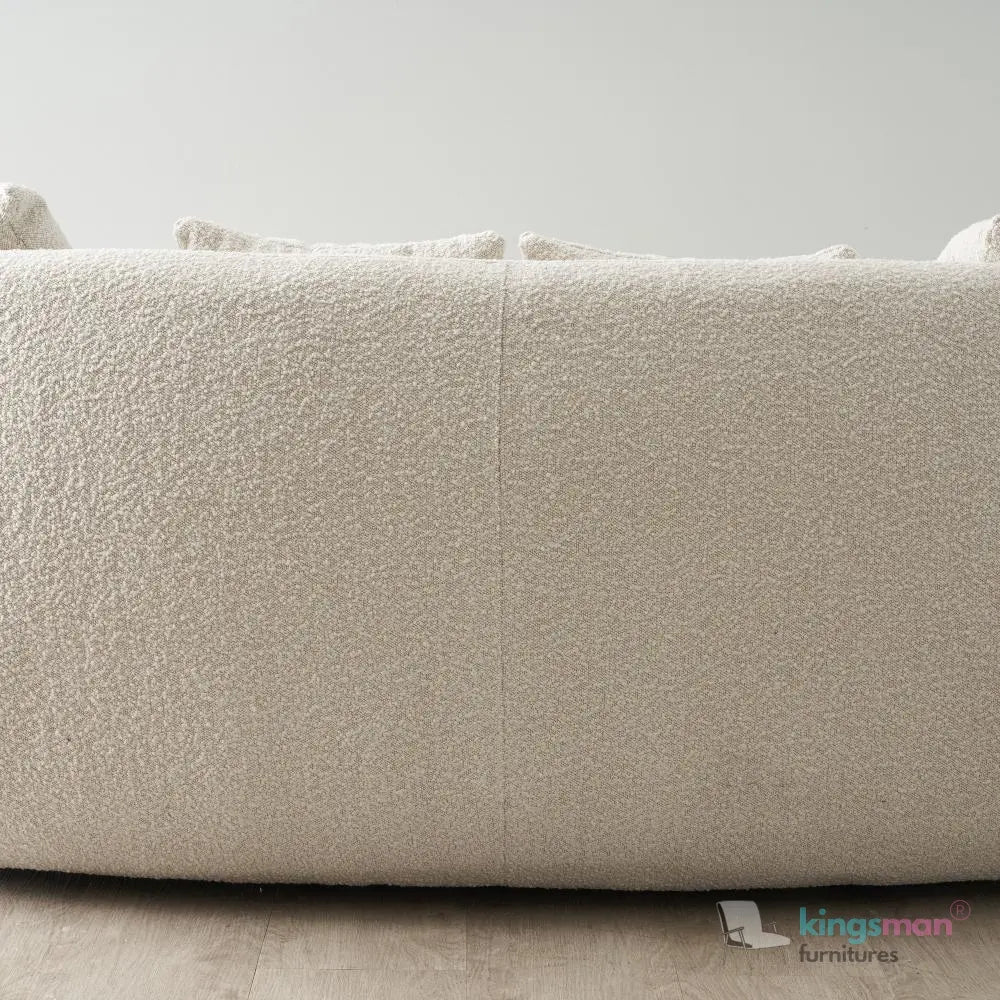 Everbe Cream Boucle Curve 2 Seater Sofa - Luxurious Comfort - Kingsman Furnitures