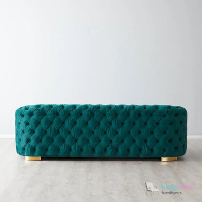 Kate Emerald Green Velvet Chesterfield Sofa - Luxurious Design - Kingsman Furnitures