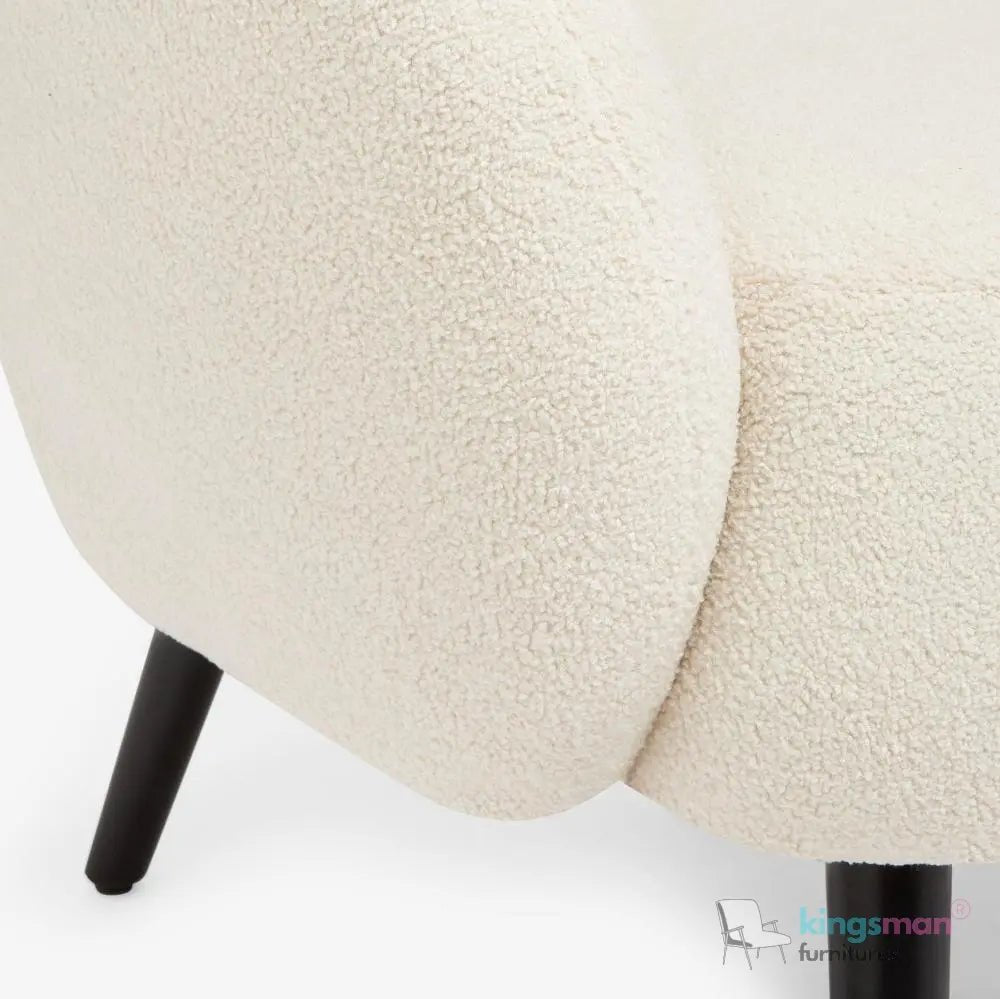 Mylo Curved Boucle Accent Chair | Elegant & Stylish - Kingsman Furnitures