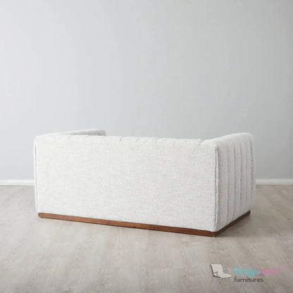 Storme 2 - Seater Sofa - Grey Textured Fabric with Classic Tuxedo Design - Kingsman Furnitures